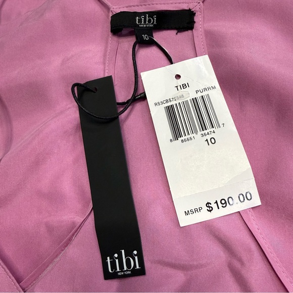 Tibi Silk Colorblock Racerback Tank Purple Orange Sleeveless Top Size 10 NWT - Picture 2 of 10